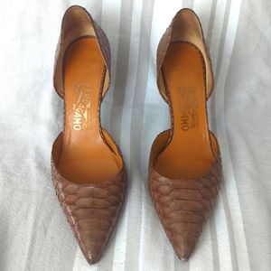 Salvatore Ferragamo Snake Skin Heels size 8.5